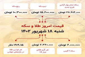 سکه (19 شهریور 1402) به 28 میلیون و 204 هزار تومان رسید.