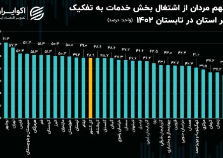 خدمات، محبوب ترین بخش در میان کارمندان مرد در 27 استان