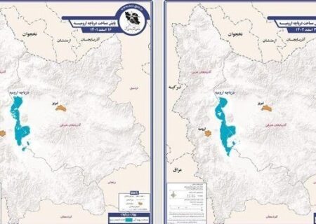 بزرگترشدن دریاچه ارومیه در اسفند ۱۴۰۲ نسبت به اسفند ۱۴۰۱ شد + سند