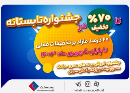 جشنواره تابستانی بیمه ملت با تخفیف های ویژه آغاز به کار کرد