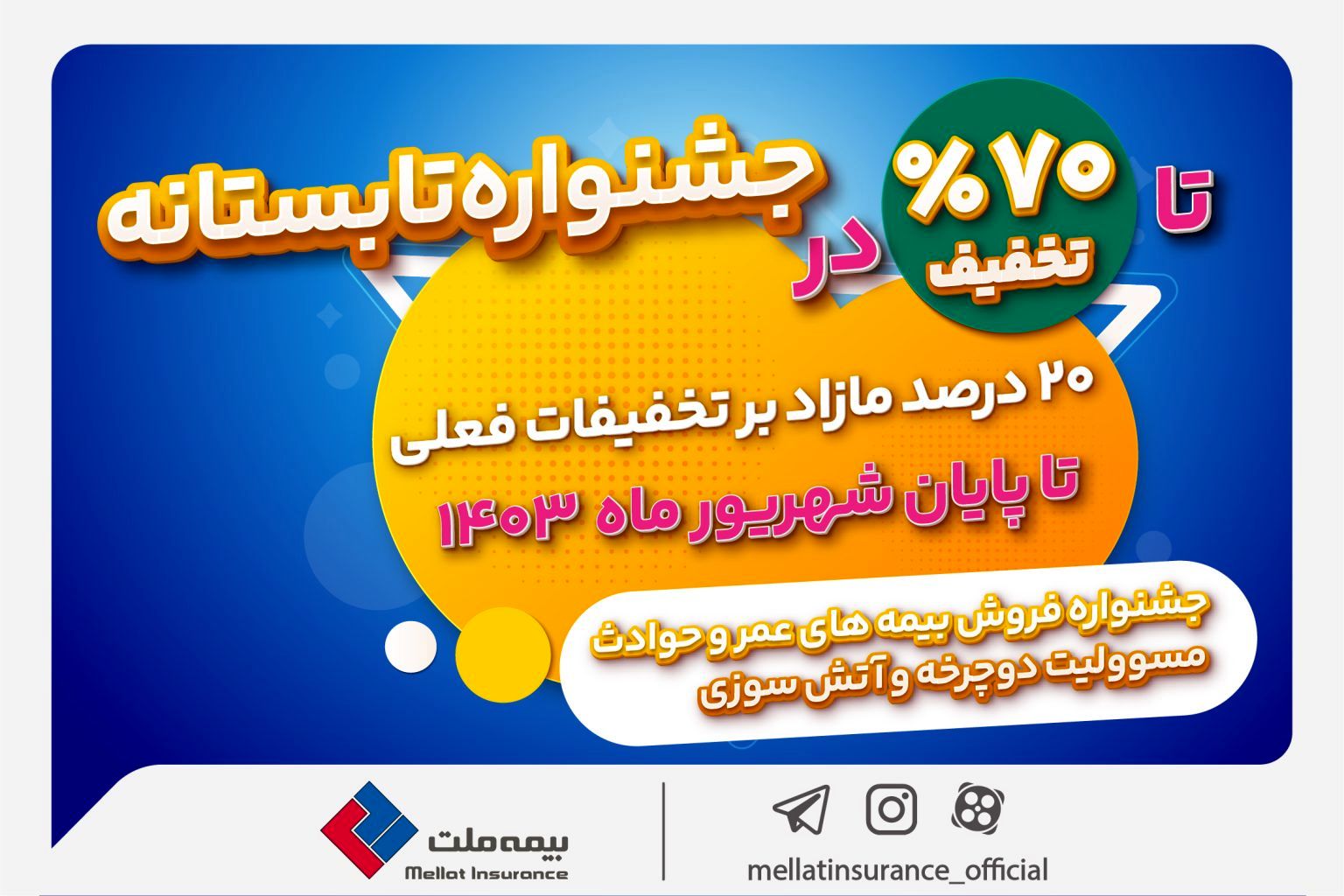 جشنواره تابستانی بیمه ملت با تخفیف های ویژه آغاز به کار کرد