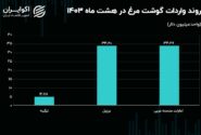 رقابت نفس‌گیر بر سر بازار مرغ ایران؛ سبقت امارات از برزیل+ نمودار