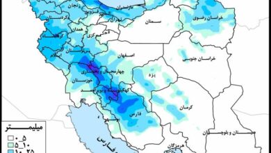 باران ترین قسمت های ایران