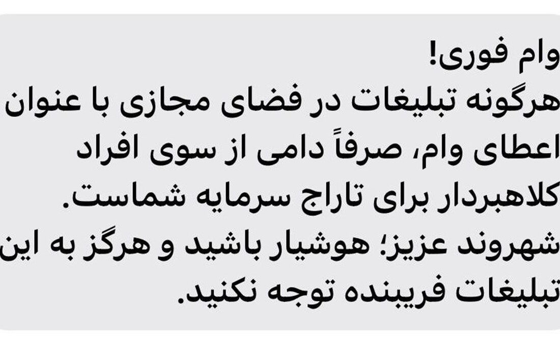 هشدار با قول وام های فوری در فضای مجازی ضربه بزنید